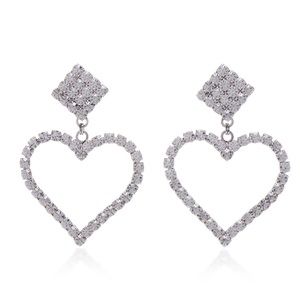 Alessandra Rich Crystal Heart Earrings